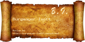 Burgmayer Ivett névjegykártya